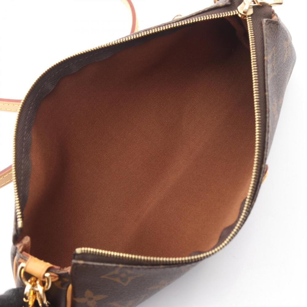 Louis Vuitton Canvas Bag Eva Brown Shoulder Leather Monogram